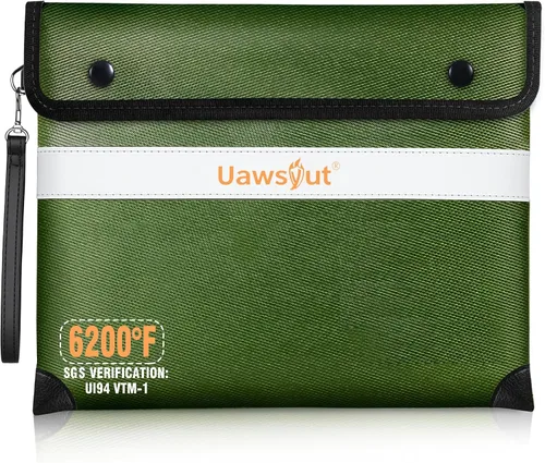 Vista 9 de Bolsa de documentos ignífuga – Bolsas de documentos importantes de 6200 °F con cremallera, resistentes al agua, a prueba de fuego, bolsas de dinero