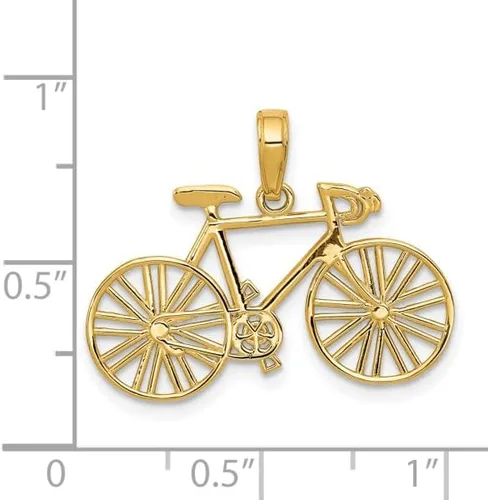 Vista 5 de IceCarats Colgante de collar de bicicleta de oro amarillo de 14 quilates