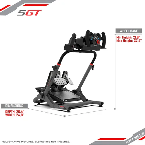 Vista 4 de Extreme Sim Racing Wheel Stand Cockpit SGT Racing Simulator - Nardo Gray Edition For Logitech G25, G27, G29, G920, G923 Thrustmaster and Fanatec