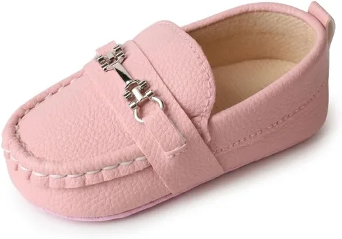 Vista 19 de LONSOEN - Zapatos de cuna para aprender a caminar, de vestir, para niños y niñas 209 Negro
