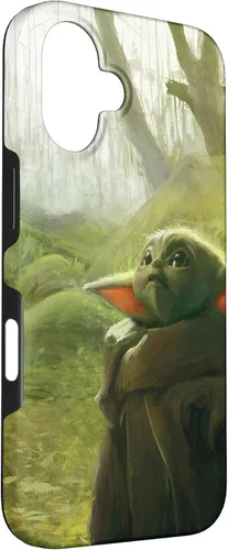 Vista 3 de iPhone 16 Star Wars The Mandalorian The Child Grogu in the Forest Art Case