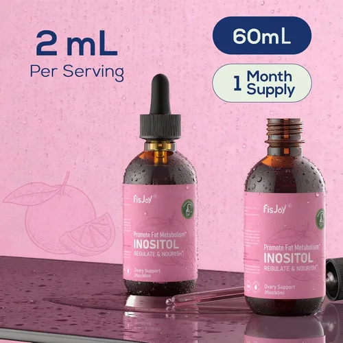 Vista 6 de Suplemento de mio-inositol y D-Chiro inositol, vitaminas veganas en gotas, proporción 40:1, puro y potente, para el bienestar hormonal, función