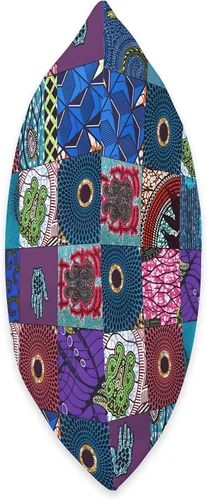 Vista 2 de Nativ Hand Ankara Kitenge - Almohada de retazos con estampado de cera africana, 16 x 16, multicolor