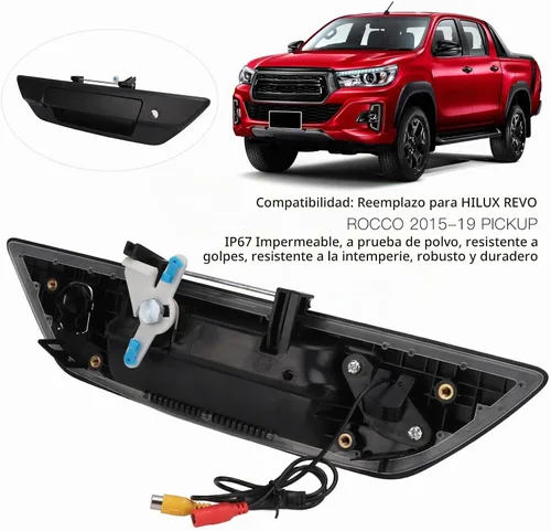 Vista 4 de Cámara de respaldo inversa, IP67 170° ángulo de visión nocturna cámara de respaldo del coche para 2015‑19 Pickup