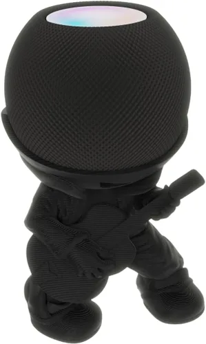 Vista 5 de Splin Soporte de mesa compatible con Amazon Alexa Smart Speaker Echo Dot (4ª y 5ª generación) y Apple HomePod Mini, Vegas Boy (negro)