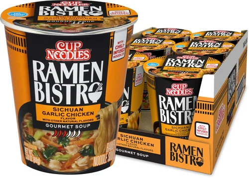 Vista 34 de Nissin Taza de fideos ramen con proteína, sabor a pollo picante con caldo de huesos, 16g de proteína, taza de 2.54 onzas (paquete de 6)