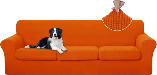 Vista 57 de U-NICE HOME Funda elástica para sofá de 3 piezas, funda de sofá lavable con cojín de asiento individual para sofá de 2 cojines, apta para mascotas