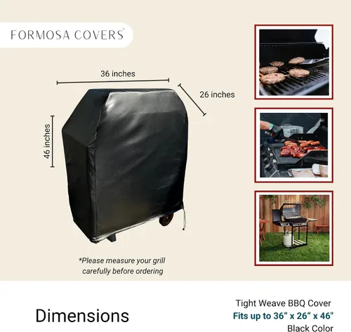 Vista 4 de Formosa - Funda impermeable para parrilla independiente para barbacoa, duradera y grande, protege tu barbacoa, S se adapta a parrillas de Weber