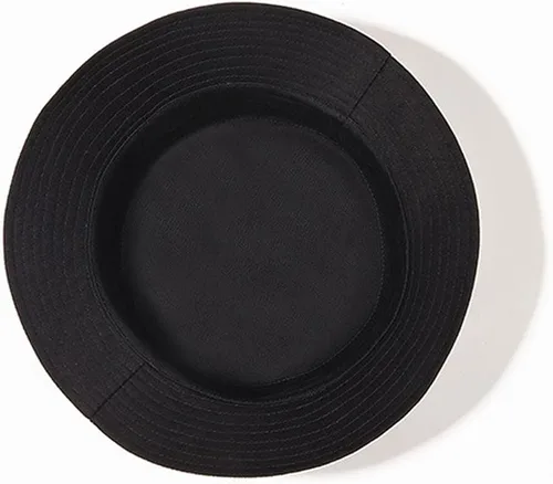 Vista 2 de Sombrero de pescador reversible de pana, unisex, de algodón, lona de sarga de algodón, sombrero de pesca solar 1#negro (reversible-negro)