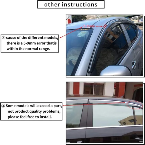 Vista 9 de Car styling humo ventana sol lluvia visera deflector protector para 301 2014-2017 no en canal lluvia guardias 4 piezas conjunto