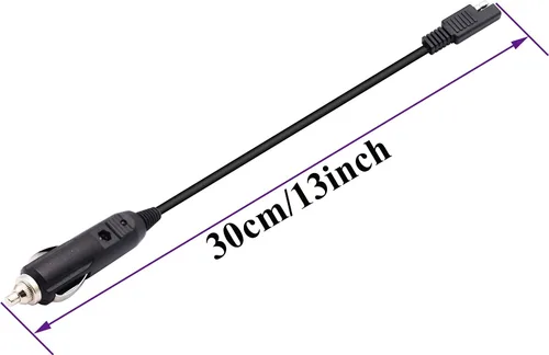 Vista 2 de Cable de encendedor de cigarrillos SAE, enchufe macho de encendedor de cigarrillos de 12 V a SAE de 2 pines, conector de desconexión rápida