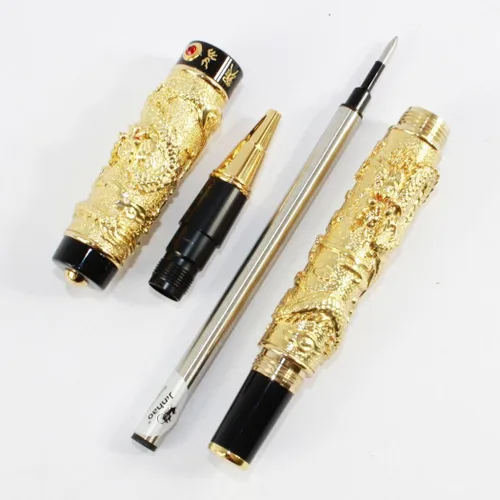 Vista 4 de Gullor Bolígrafo Rollerball Golden Double Dragon con Negro