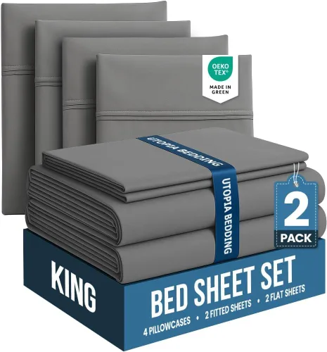 Vista 13 de Utopia Bedding - Juego de sábanas de microfibra cepillada, resistente al encogimiento y a la decoloración, de fácil cuidado, 3 piezas, tamaño Beige