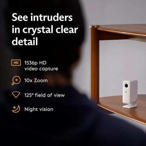 Vista 7 de SimpliSafe Cámara de Seguridad Inalámbrica para Interiores Smart Alarm