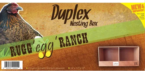 Vista 6 de Rugged Ranch Cubículo dúplex de 24 x 12 x 12 pulgadas con doble compartimento para gallinas de 2 a 4 gallinas, accesorio de madera