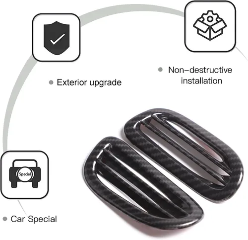 Vista 5 de PIUGILH Cubiertas de ventilación de aire de pilar A de ABS para automóvil C6 Corvette 2005-2013, accesorios interiores, marco de salida de aire, 2