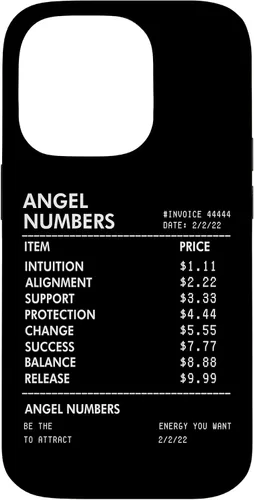 Vista 17 de iPhone 16 Números Ángel Recibo 111 222 333 444 Estuche de numerología espiritual