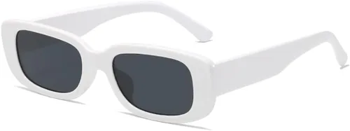 Vista 14 de Gafas de sol redondas ovaladas blancas gruesas y atrevidas gafas ovaladas Mod Retro Vintage Kurt Cobain inspiradas lentes de sol Paquete de 2 blanco2