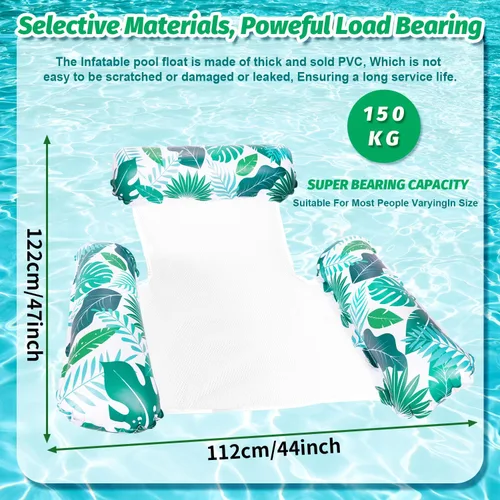 Vista 3 de 2 paquetes de flotadores inflables para piscina para adultos, sillas flotantes 4 en 1, accesorios inflables para piscina, fideos, juguetes
