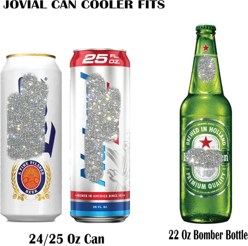 Vista 4 de JOVIAL Enfriador de latas de acero inoxidable 2 en 1 aislado para todas las latas de 24 y 25 onzas, enfriador de latas de cerveza, seltzer puede