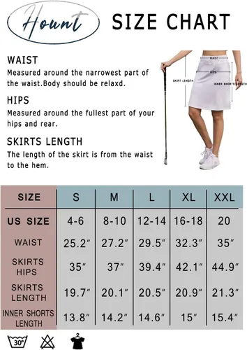 Vista 6 de Hount Falda pantalón de golf de 20 pulgadas de largo hasta la rodilla para mujer, falda de tenis, falda larga atlética casual deportiva con 4