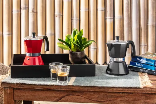 Vista 3 de Leopold Cafetera Espresso 6 tazas Tivoli-roja (Induccion)