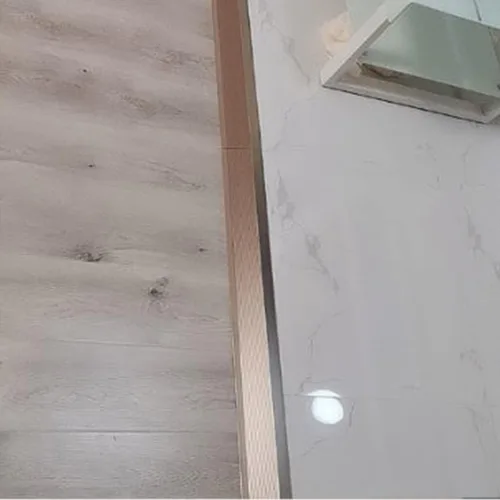 Vista 6 de Tiras de transición de aluminio para umbrales, reductor de rampa de umbral para puertas, baldosas de silla de ruedas, suelos de madera, borde