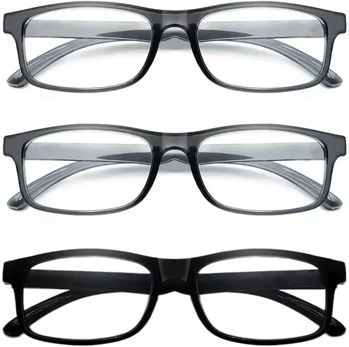 Vista 8 de Paquete de 3 lentes de lectura con bloqueo de luz azul, lentes de lectura para mujeres y hombres, filtro antirayos ultravioleta/reflejo, anteojos