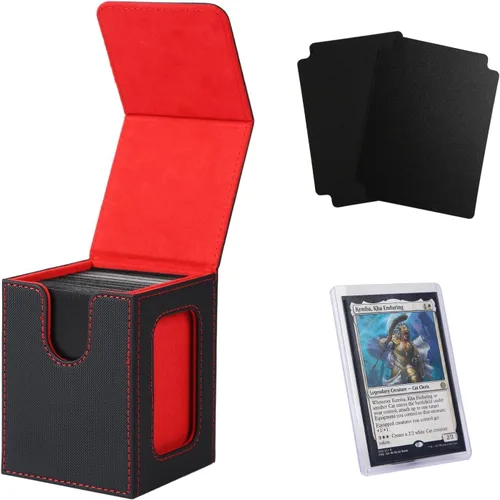 Vista 7 de Venssu MTG Caja de cubierta con pantalla Commander, funda para cartas de ángel para 120 tarjetas de una sola funda, caja de almacenamiento