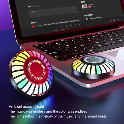Vista 8 de Luces interiores para automóvil, 2 lámparas magnéticas de ritmo RGB, 32 bits que cambian de color, control de aplicación, luz de ritmo LED de música