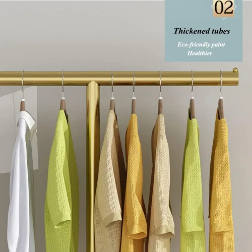Vista 4 de Perchero de ropa resistente, ligero y minimalista de lujo para el piso al techo, perchero para colgar ropa para dormitorio, perchero independiente