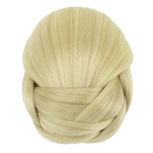 Vista 10 de IMISSU Cubierta de pelo trenzado con moño, piezas de cabello en forma de dona, coleteros para cabello con clips de peluca, recogida y recogida