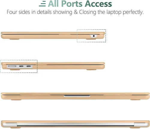 Vista 4 de TWOLSKOO Funda para MacBook Air de 15 pulgadas M5 M4 M3 M2 (2026-2023) A3448 A3241 A3114 A2941, carcasa rígida y protector de pantalla, cubierta
