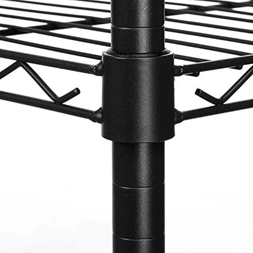 Vista 4 de Percheros de alambre para colgar ropa con ruedas, perchero resistente con 3 estantes, percheros móviles de metal para colgar ropa con barra