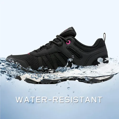 Vista 2 de COTTIMO Zapatos de senderismo para mujer, antideslizantes, zapatos impermeables para mujer, zapatos de trabajo al aire libre, con cordones, ligeros