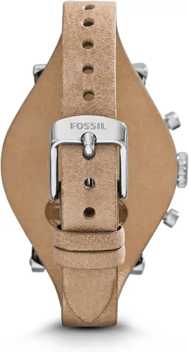 Vista 3 de Fossil Reloj de cuarzo con cronógrafo de acero inoxidable y cuero para mujer