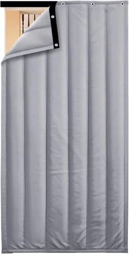 Vista 8 de Cortinas a prueba de sonido para puerta, cortinas opacas con cancelación de ruido, paneles de puerta de algodón grueso de invierno, manta