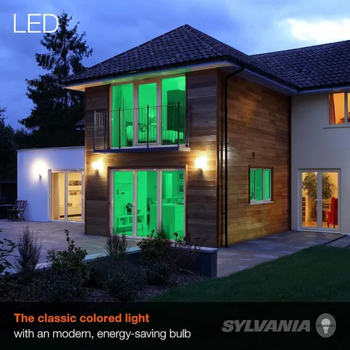 Vista 5 de LEDVANCE Sylvania Bombilla LED de Filamento de Vidrio Verde A19, Eficiente 4.5W, Equivalente a 40W, Regulable, Base Media E26 - Paquete de 1 (40303)