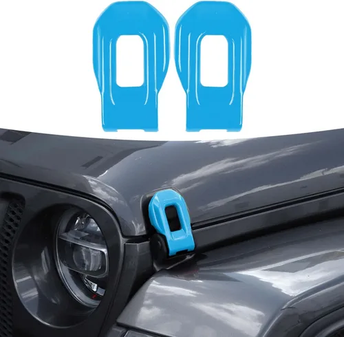 Vista 15 de RT-TCZ Cubierta de pestillo de capó, soportes exteriores de bloqueo de capó, accesorios de decoración de ABS para Jeep Wrangler JL JLU y Gladiator