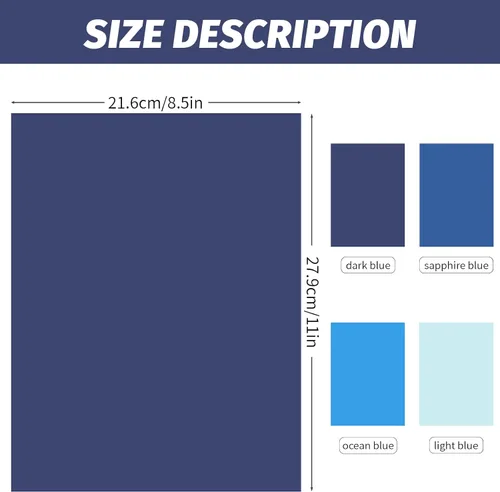 Vista 3 de 80 hojas de cartulina azul de 8.5 x 11 pulgadas, 4 tarjetas de colores azules surtidos de papel de impresora de 65 lb/180 gsm, manualidades Serie