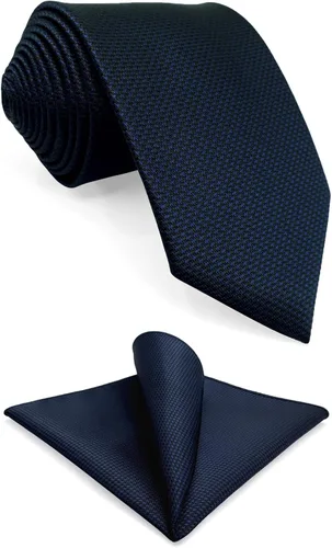 Vista 92 de S&W SHLAX&WING Conjunto de corbata de color sólido y pañuelo de bolsillo para hombre