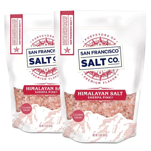 Vista 13 de Auténticos granos de sal gruesa del Himalaya Sherpa Pink