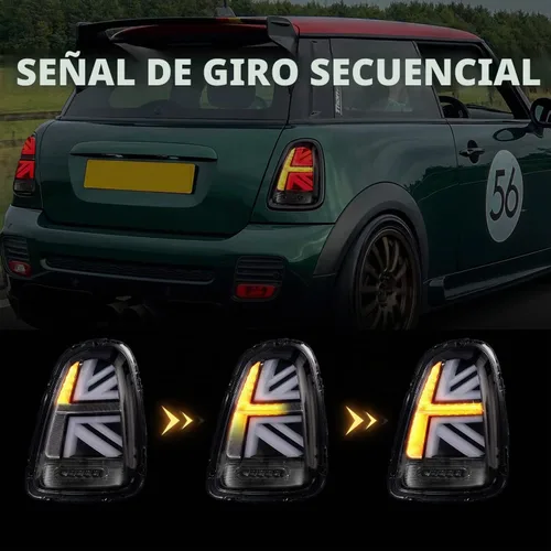 Vista 4 de Luces traseras para 2007-2013 Mini Cooper y Coopers Hatchback R56 R57 R58 Transparente