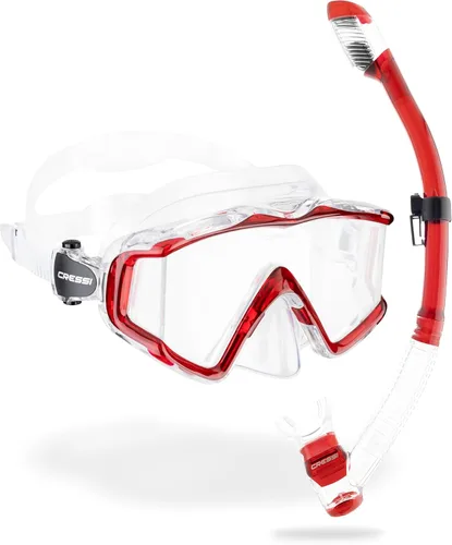 Vista 9 de Cressi Panoramic Wide View Mask & Dry Snorkel Kit for Snorkeling, Scuba Diving - Pano 3 & Supernova Dry: Designed in Italy