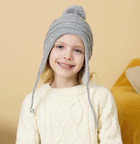 Vista 2 de Connectyle - Gorro de invierno con forro polar para niños y niñas