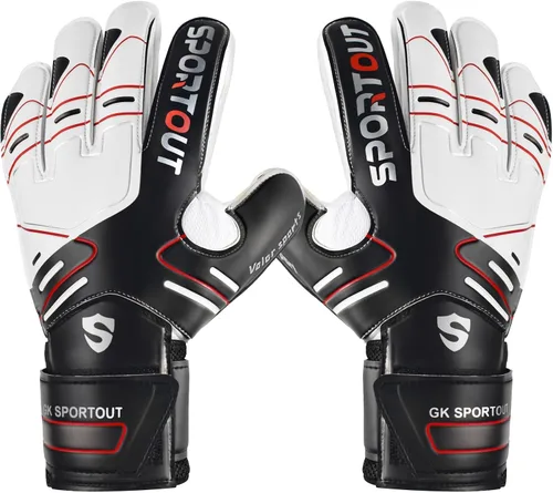 Vista 21 de Sportout Guantes de portero para jóvenes y adultos, agarre fuerte para las paradas más difíciles, con protección en los dedos y látex de 4+3MM