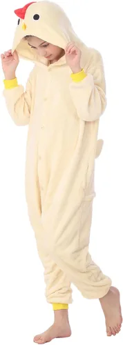 Vista 2 de WOYASIM Pijama de animal para niños, disfraz de una pieza, ropa de dormir, Halloween, Pascua, cosplay para niñas y niños