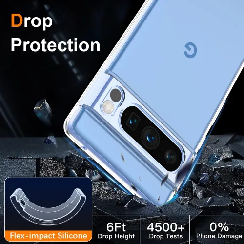 Vista 2 de Funda para Google Pixel 8 Pro, ultra delgada y delgada, flexible y transparente de TPU para Google Pixel 8 Pro, funda protectora de silicona suave