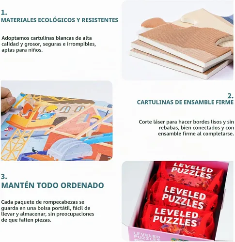 Vista 4 de TOI Rompecabezas nivelados para niños de 5 a 8 años, aprendizaje preescolar