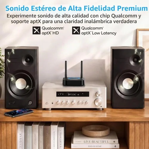 Vista 2 de [Actualizado] 1Mii B06Pro Receptor Bluetooth de largo alcance, adaptador de audio inalámbrico HiFi, receptor Bluetooth 5.3 con envolvente 3D aptX HD